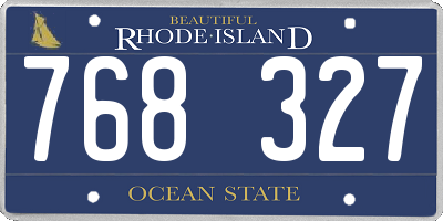 RI license plate 768327