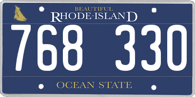 RI license plate 768330