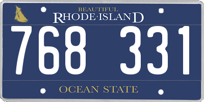 RI license plate 768331