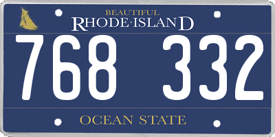RI license plate 768332