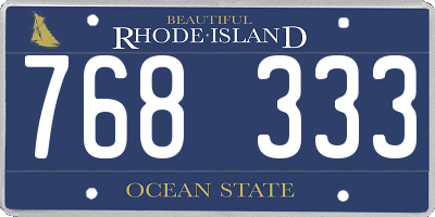 RI license plate 768333