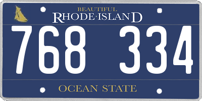 RI license plate 768334