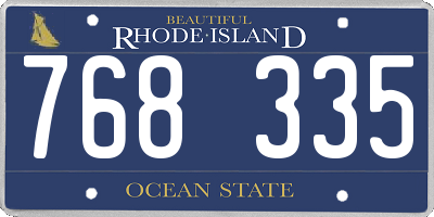 RI license plate 768335