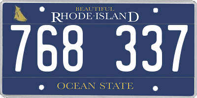 RI license plate 768337