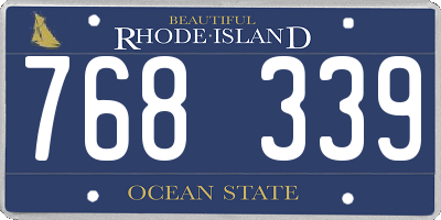 RI license plate 768339