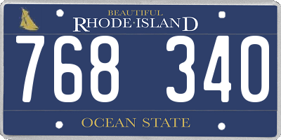 RI license plate 768340