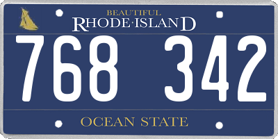 RI license plate 768342
