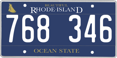 RI license plate 768346