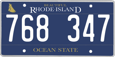 RI license plate 768347