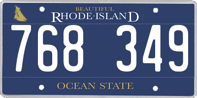 RI license plate 768349