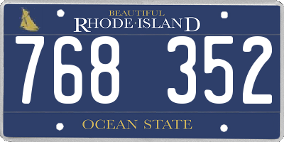 RI license plate 768352