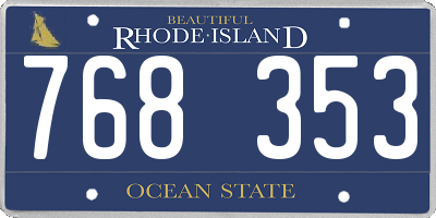 RI license plate 768353