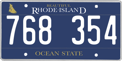 RI license plate 768354