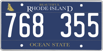 RI license plate 768355