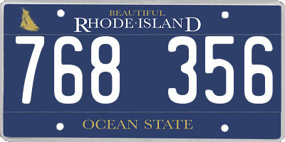 RI license plate 768356