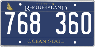 RI license plate 768360