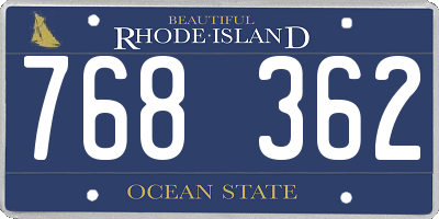 RI license plate 768362