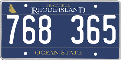 RI license plate 768365
