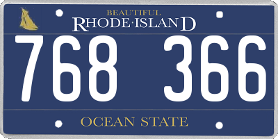 RI license plate 768366