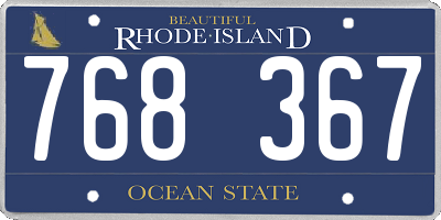 RI license plate 768367