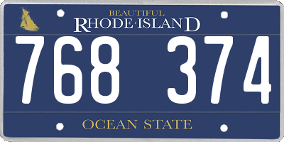 RI license plate 768374