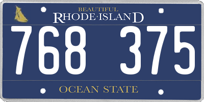 RI license plate 768375