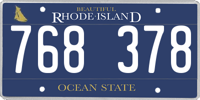 RI license plate 768378