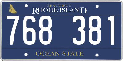 RI license plate 768381