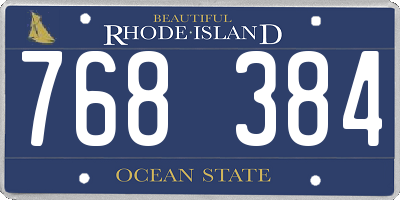 RI license plate 768384