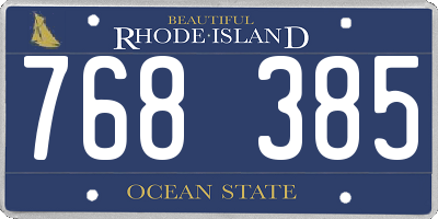 RI license plate 768385