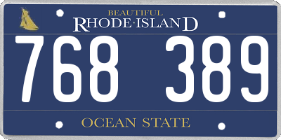 RI license plate 768389