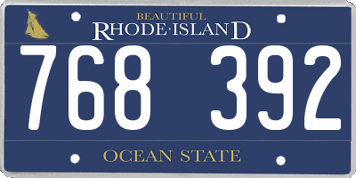 RI license plate 768392