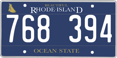 RI license plate 768394