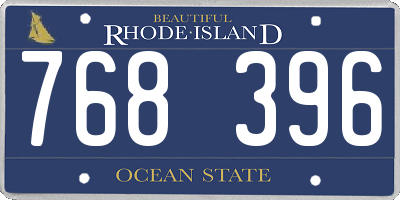 RI license plate 768396