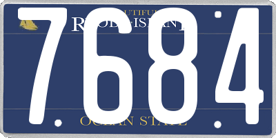 RI license plate 7684