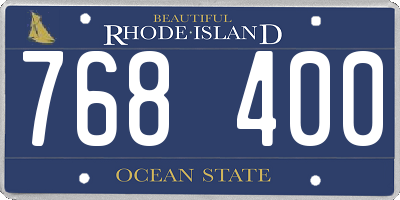 RI license plate 768400