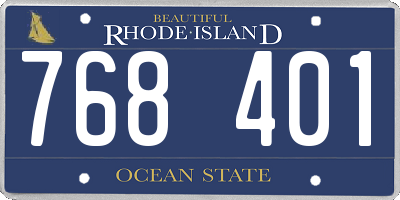 RI license plate 768401
