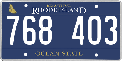 RI license plate 768403