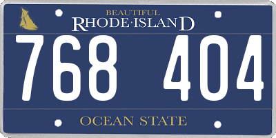 RI license plate 768404