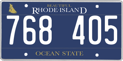 RI license plate 768405