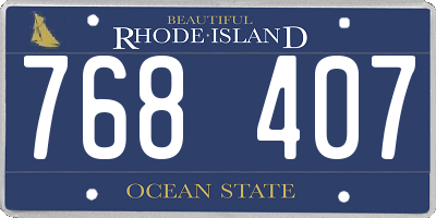 RI license plate 768407