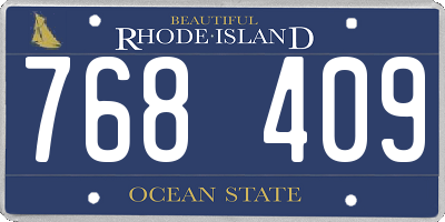 RI license plate 768409