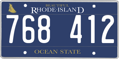 RI license plate 768412