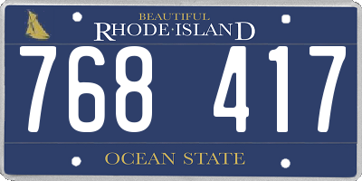RI license plate 768417