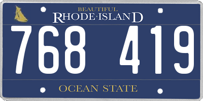 RI license plate 768419
