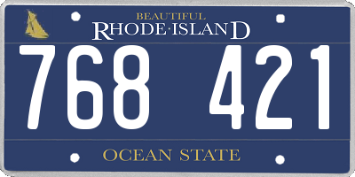 RI license plate 768421