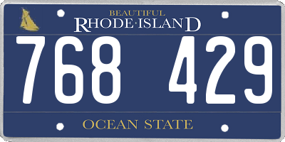 RI license plate 768429