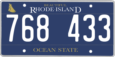 RI license plate 768433