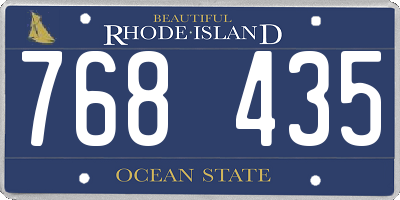 RI license plate 768435