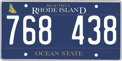 RI license plate 768438